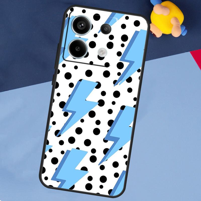 Lightning Polka Dots Star Cute Phone Case For Xiaomi Redmi Note 13 11 9 10 12 Pro Plus 9S 10S 11S 12S 9C 10C 12C 13C Cover