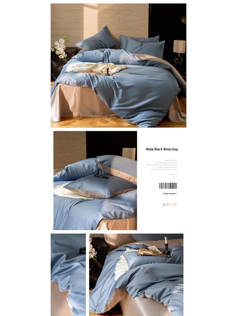 Xinjiang Long-Staple Cotton Solid Color 4-Piece Bedding Set