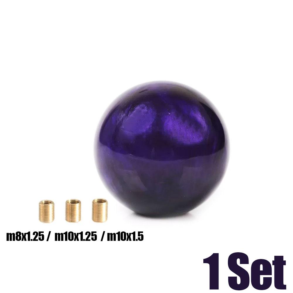 Car Transmission Stick Round Ball Manual Shifter Lever Handle Gear Shift Knob Decoration Head with 3 Adapters Auto Accessories