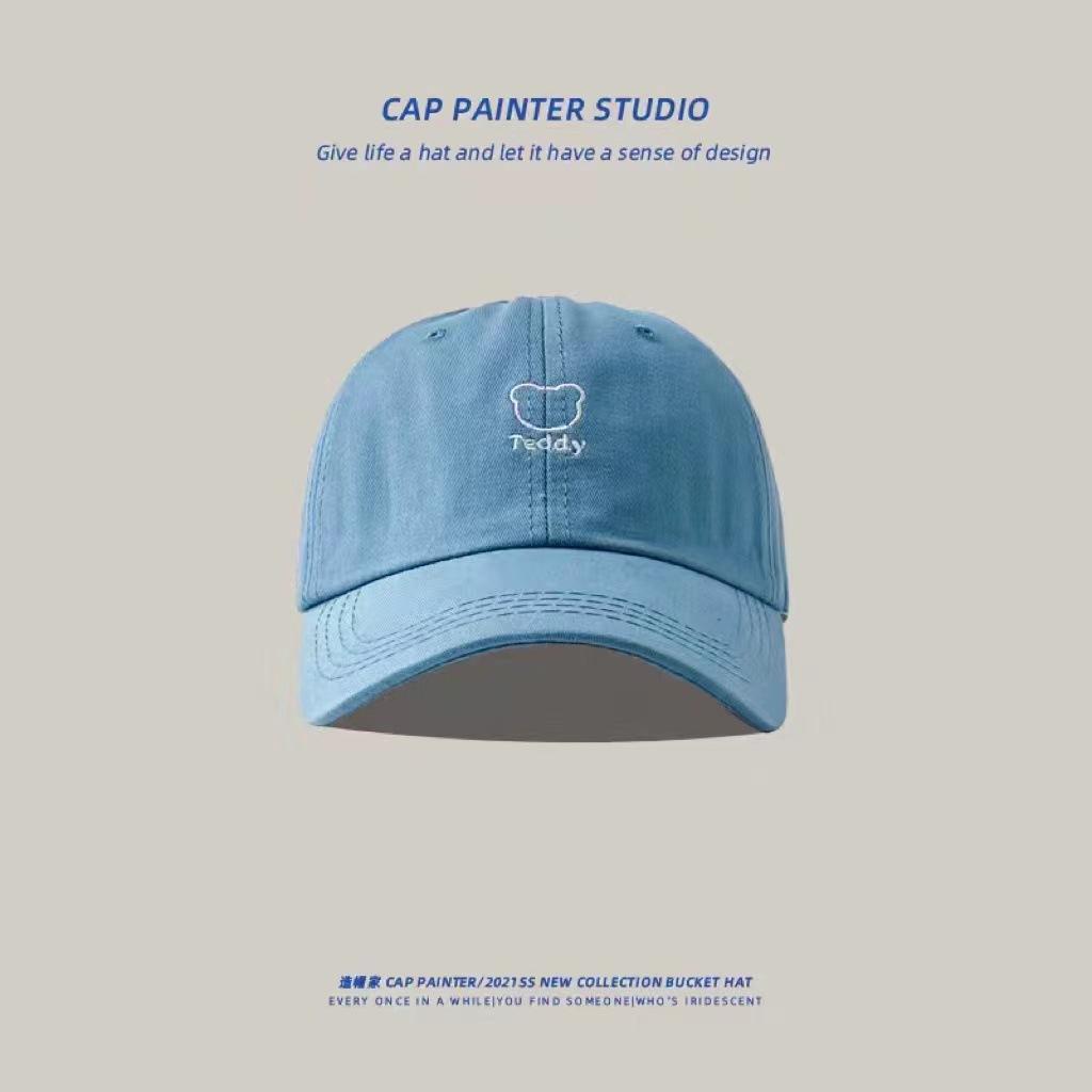 Bear Embroidered Baseball Cap for Women In Summer Korean Style Casual Breathable Sun Hat Fresh and Fashionable Versatile Baseball Cap