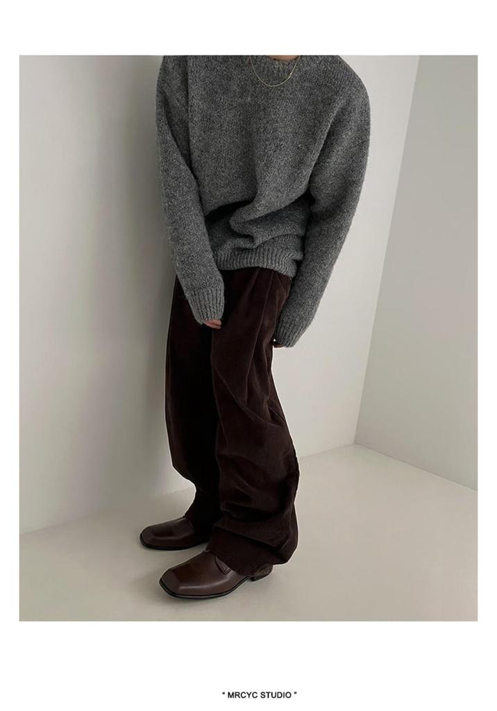 Maglione da uomo in mohair stile coreano autunnale: Maglione Trendy Girocollo Largo