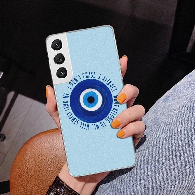 Glücksbringer Blauer Böser Blick Handyhülle für Samsung Galaxy S26 S25 Edge S23 S24 Ultra S22 Plus S21 S20 FE Einzigartige Abdeckung Weiche Hülle Galaxy
