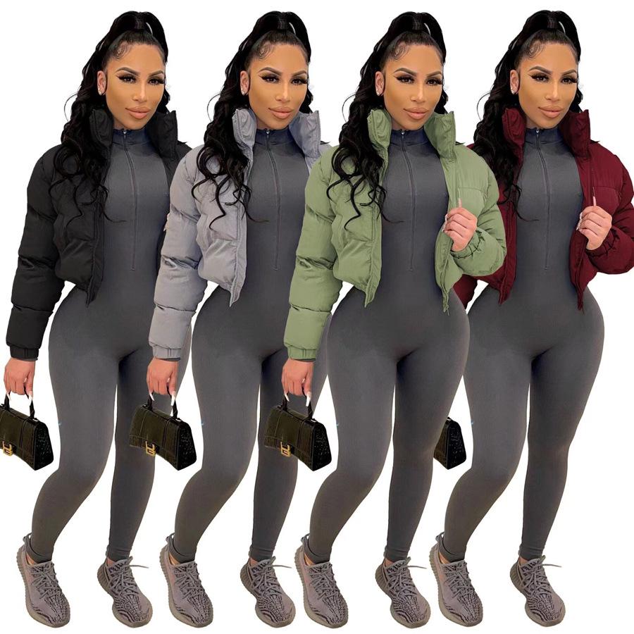 Autumn & Winter Women's Short Zipper Cotton Jacket - European & American Style