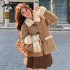 MJ STYLE Women's Faux Shearling Lined Suede Jacket