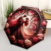Romantic Stained Window Art: Love In BloomUmbrella, Portable 3-Fold Compact Umbrella for Men & Women Gift