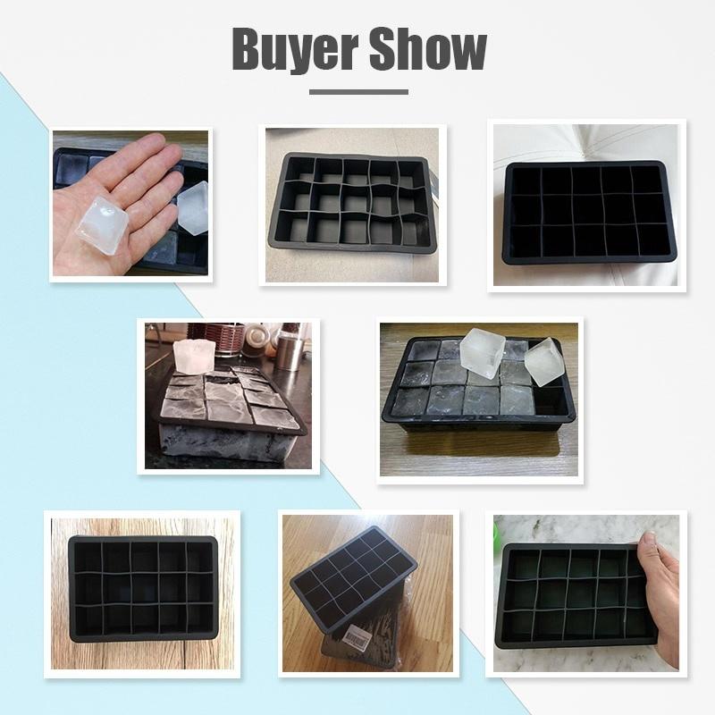 15 Grid Silicone Ice Maker DIY Ice Trays Molds Kitchen Accessories