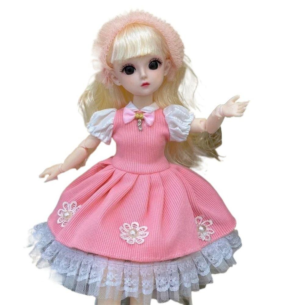 Bewegliche Gelenke Mädchen Prinzessin Puppe Große Augen Kleid BJD Puppe 30cm Babypuppen DIY Zubehör
