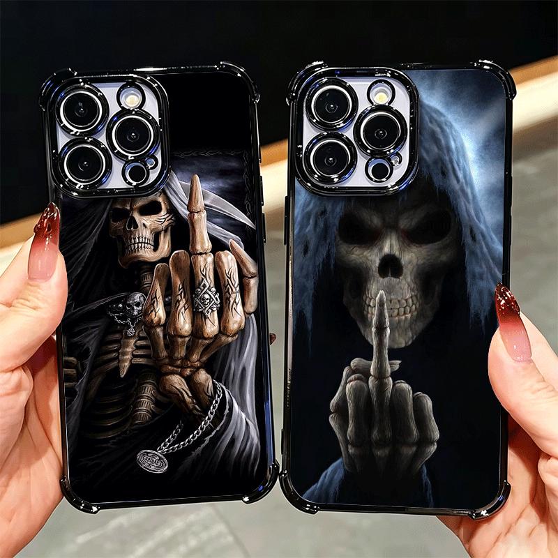 Coque de téléphone plaquée style amusant avec squelette de la Faucheuse pour Xiaomi Poco X5 X6 X7 X8 Pro Max F8 Ultra F7 M8 M7 M5S Redmi 15C 15 14C 1