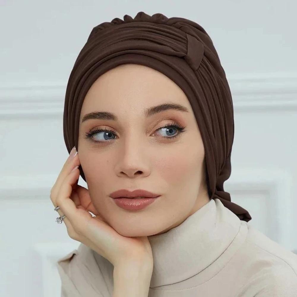 Мусульманский мгновенный тюрбан однотонный эластичный внутренний чепец хиджабы для кепок готовый к носке женский головной платок под чепчик