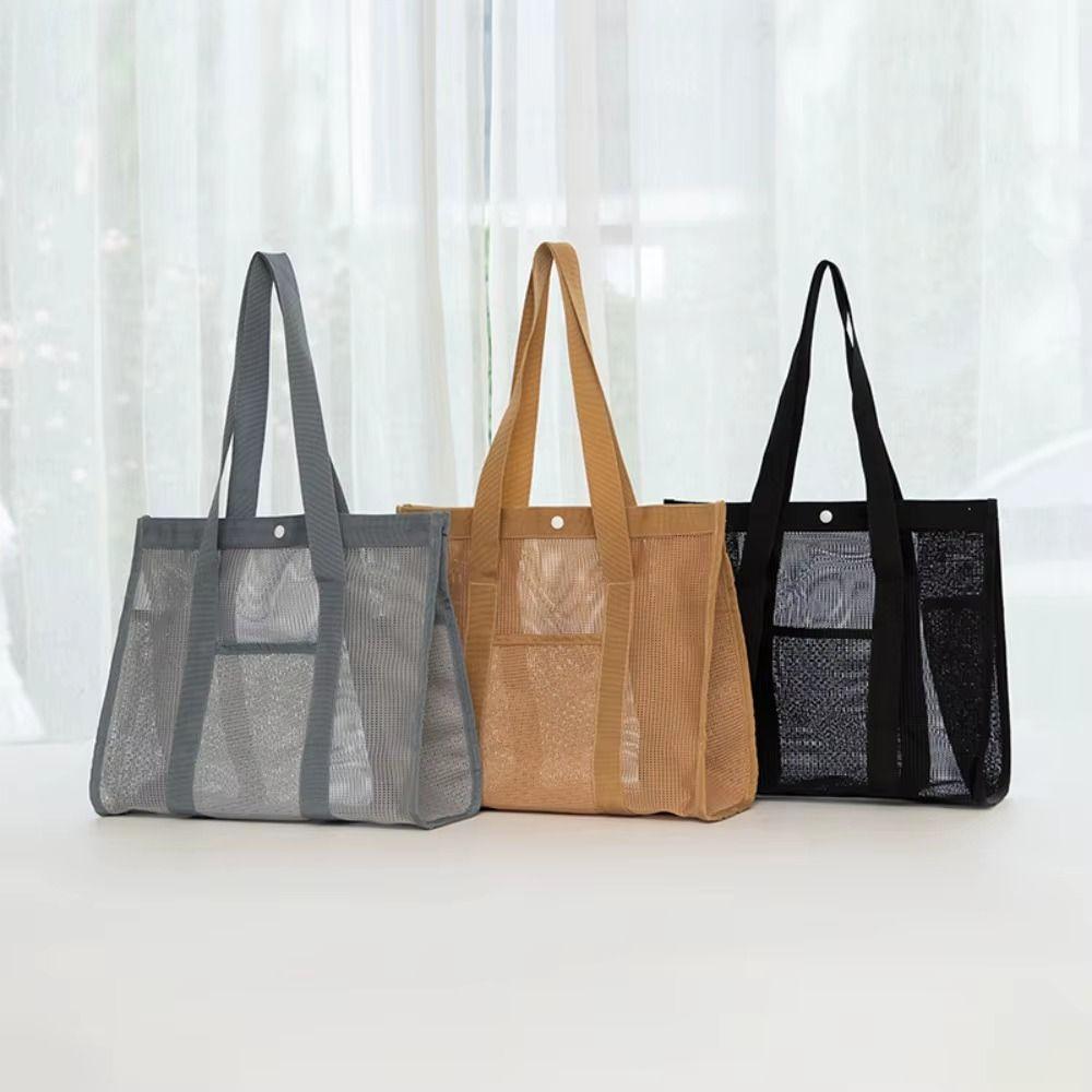 Large-Capacity Beach Toy Baskets Drawstring Portable Bath Storage Bag Travel Wash Tote Bag  Family