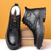 Herren High-Top Winterstiefel aus echtem Leder mit Wollfutter und Samt-Wärme