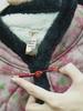 Elegant Fleece-Lined Pearl Button Cotton Jacket for Middle-Aged & Elderly Women - Warm Retro Winterwear