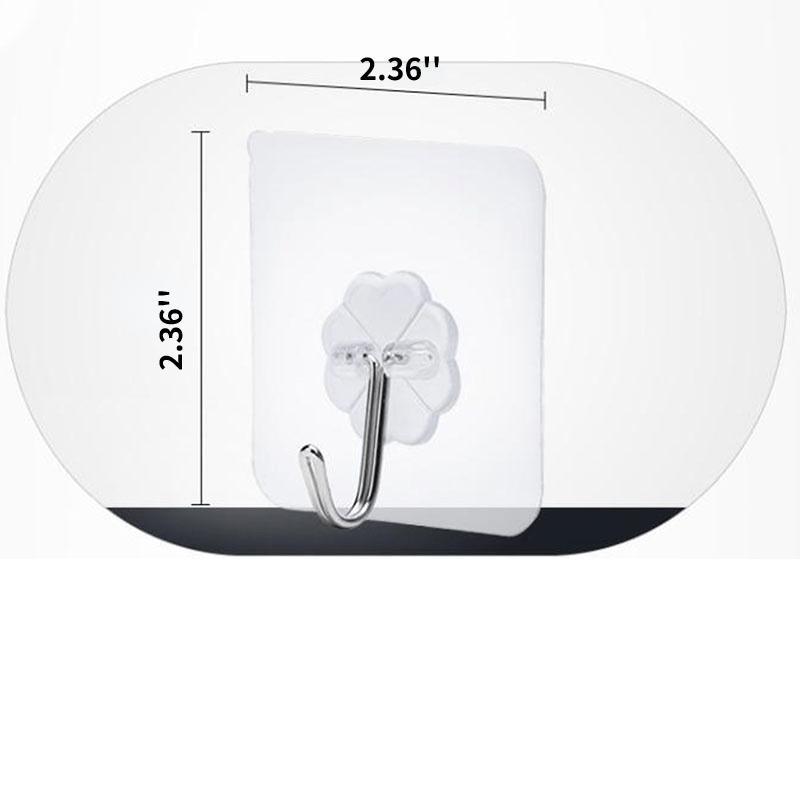 10/20PCS Door Hook, Adhesive Wall Hook, Transparent, Anti Slip, No Trace, Heavy-duty Adhesive Hook, Bathroom Kitchen Hook