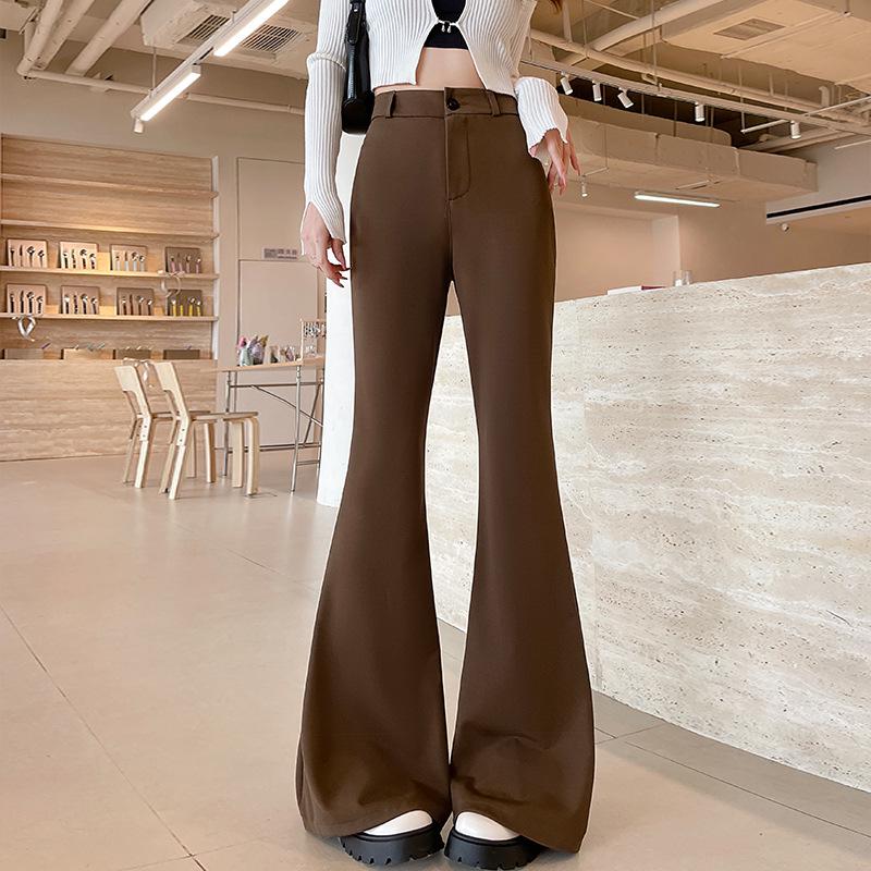 Women's High Waist Black Flare Suit Pants