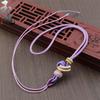 Handmade Woven Ancient-Style Dimple Knot Pendant - Golden Car Ornament with Grip Rope