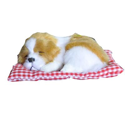 Simulation Animal Toy Sleeping Dog Model Kids Plush Stuffed Doll with Sound