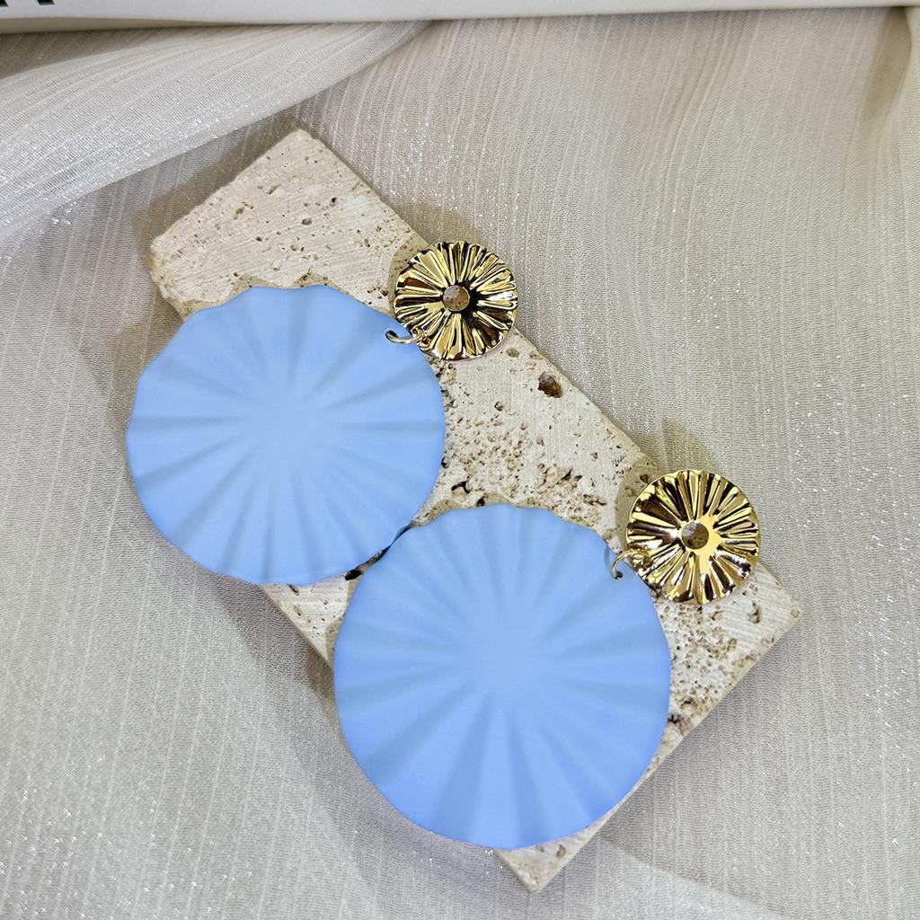 Fashionable Colorful Geometric Irregular Oval Earrings