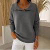 Women's Fashion Loose-Fit Round Neck Solid Color Long-Sleeve Top