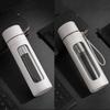 Anti-Scald Glass Water Bottle Leak-proof One Click Opening Infuser Tumbler Large Capacity with Tea Filter Tea Separation Cup