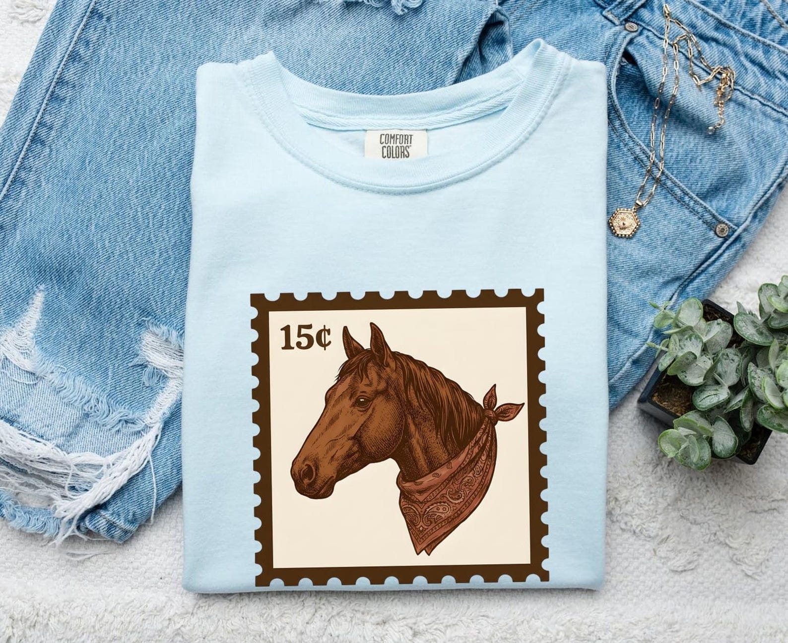 Horse Scarf Shirt Cowgirl Cowboy Gift Women Retro Tee Horse Wrap T-Shirt Rodeo Fan Vintage Tshirt Cowboy Graphic Sketch Ornamental Print S
