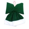 Velvet Christmas Bows Stuffed Plush Xmas Hanging Bows Ornament with Fluffy White Fur Trim for Holiday Tree Garland Fireplace Decoration