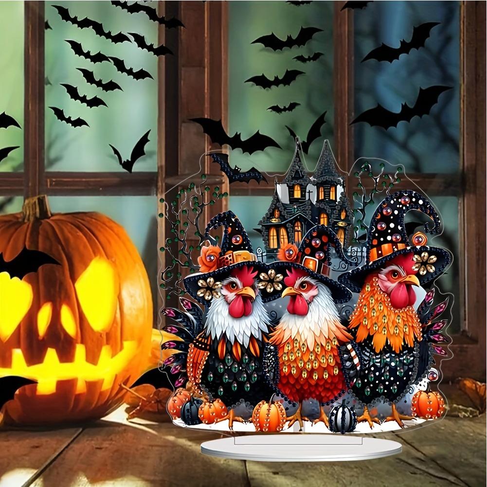 PET Halloween Theme Diamond Painting Tabletop Ornaments Kit 5D DIY Diamond Art Tabletop Decorations Office Decor