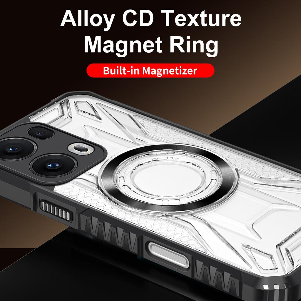 Applicable To OPPO Reno15Pro War Shadow Magnetic Mobile Phone Case Reno14 Transparent Reno13F Anti-drop Protective Case