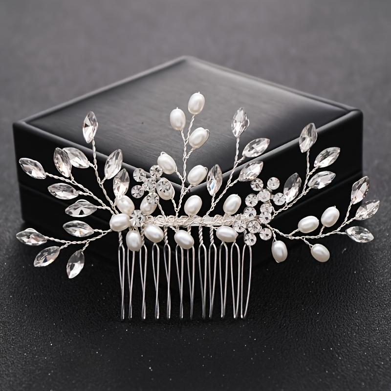 Wedding Crystal Flower Pearl Hair Comb Pin Band Party Rhinestone Hairpin Headband Tiara Wedding Bridal Hair Accessories Jewelry