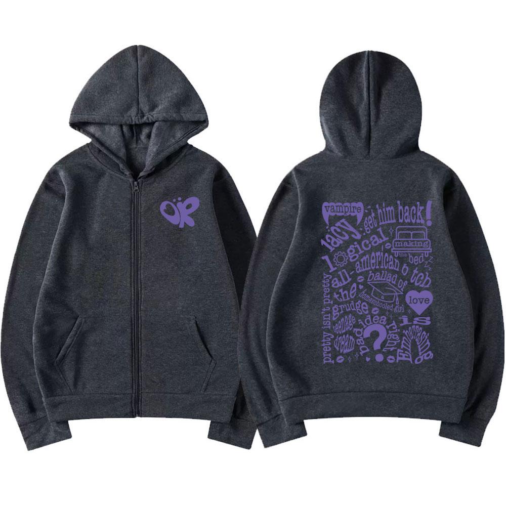 Sour Guts Vampire Zipper Hoodies Men Women Clothing Fashion Zip Up Sweatshirts Harajuku Hip Hop Oversized Pullovers Jackets Coat