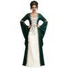 Medieval Gothic Costume Dress With Cape Women Halloween Party Cosplay Victorian Renaissance Outfit S-5XL