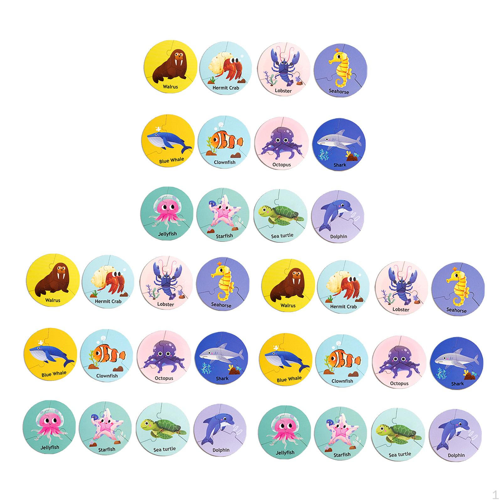 

Игра на сопоставление животных, Монтессори, дошкольные игры, фокус дошкольного обучения, головоломка Marine animal