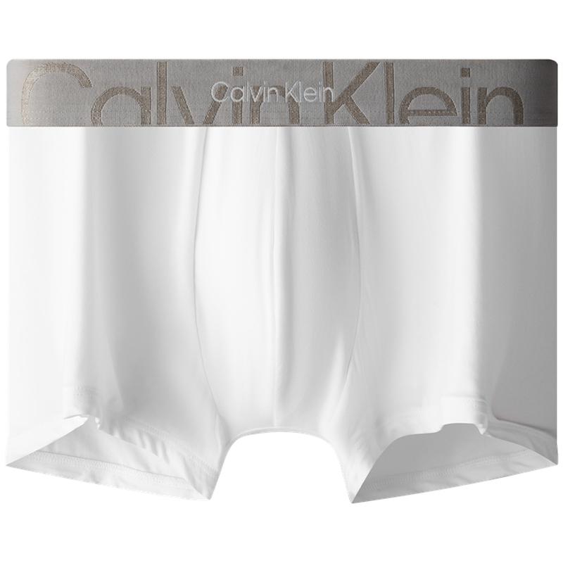 Calvin Klein Letter Jacquard Waistband Soft Breathable Anti-Chafing Boxer Shorts Men Bottoms White NB3312-100