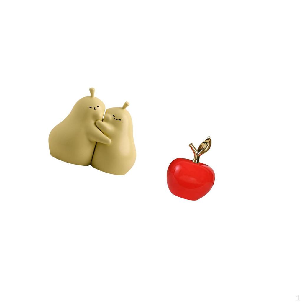 Hugging Pear Book Stand Ceramic Bookend Fine Workmanship Statue Ornament Simulation Artwork Home