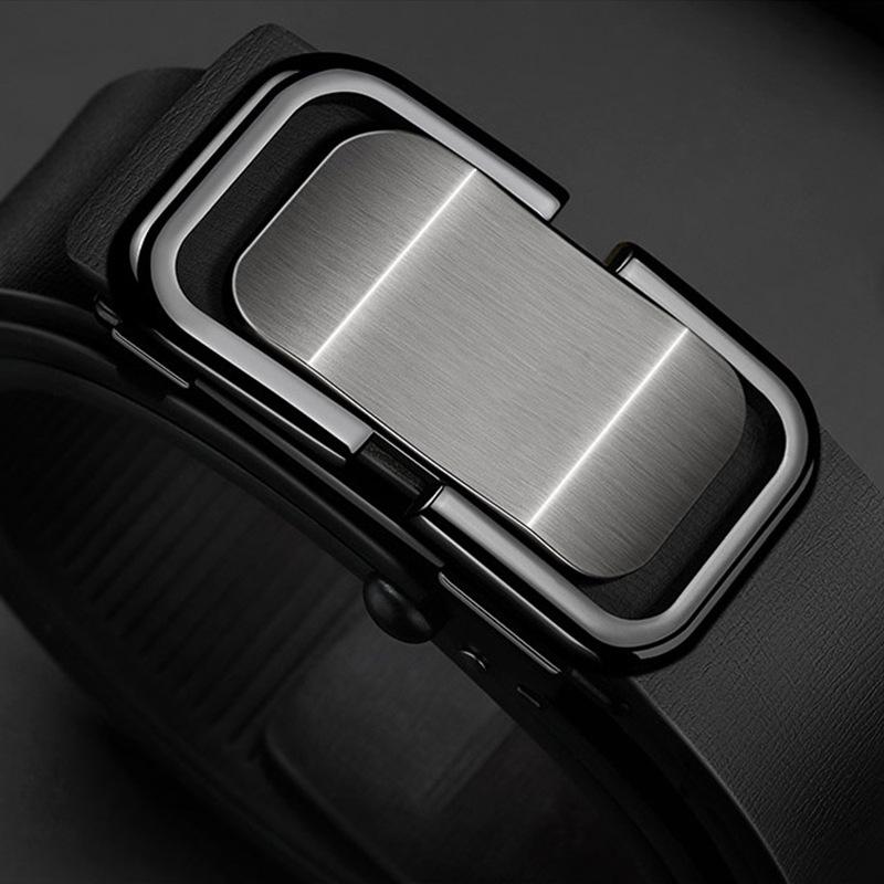 Belt for Men's Business Automatic Buckle Genuine Leather Belt for Men's Young Men's Simple Casual Soft Leather Belt Trendy