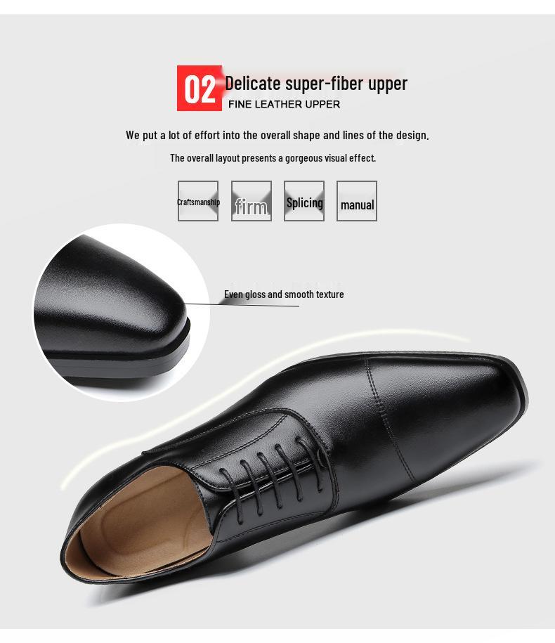 2024 New British Style Men's Leather Derby Shoes - Formal Lace-Up for Business & Office