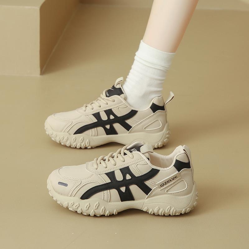 

Fashion CRLAYDK Vintage Sneakers for Women Lace Up Leather Fashion Non Slip Shoes Comfortable Casual Walking Footwear Spring Tennis 40