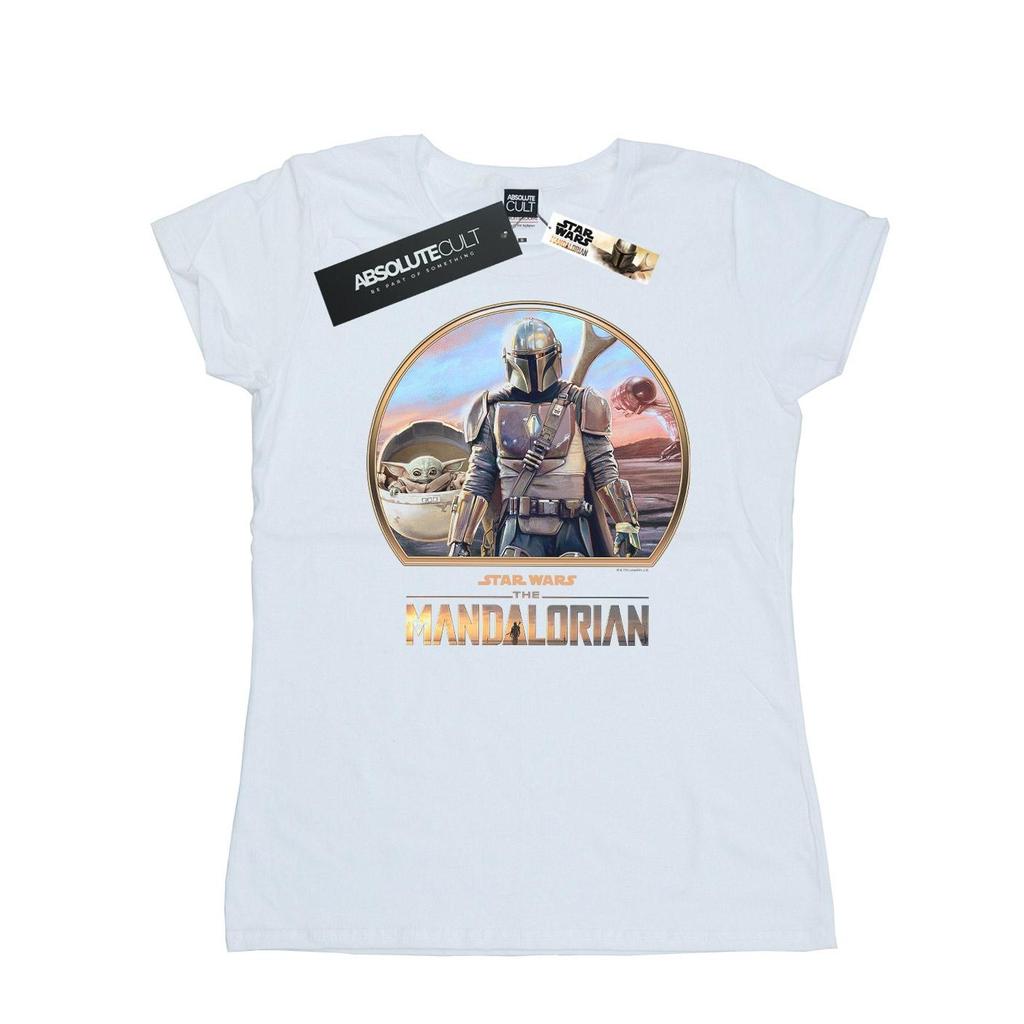 Star Wars Womens/Ladies The Mandalorian Mando And The Child Cotton T-Shirt
