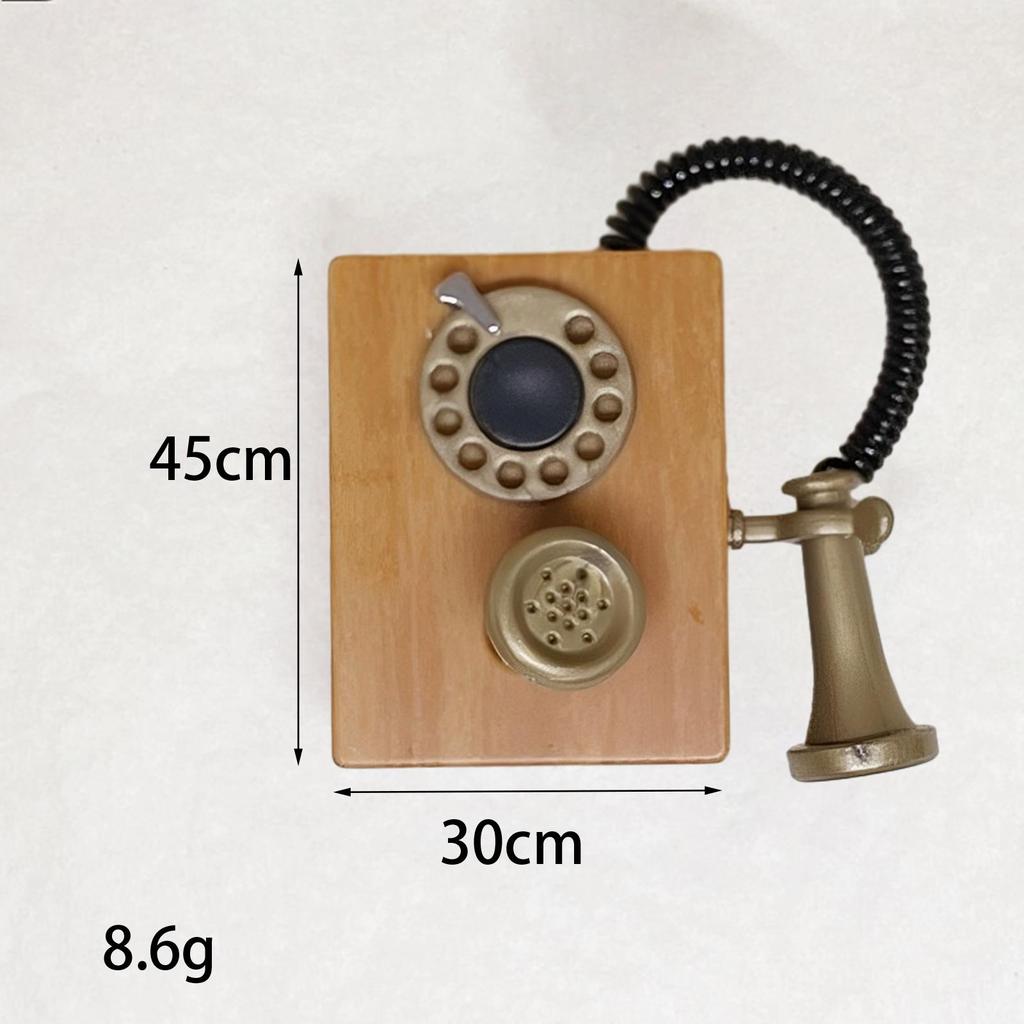 1:12 Desk Phone Model Vintage Realistic Dioramas Simulated Mini Phone Miniature Dial Phone for Architectural Layout