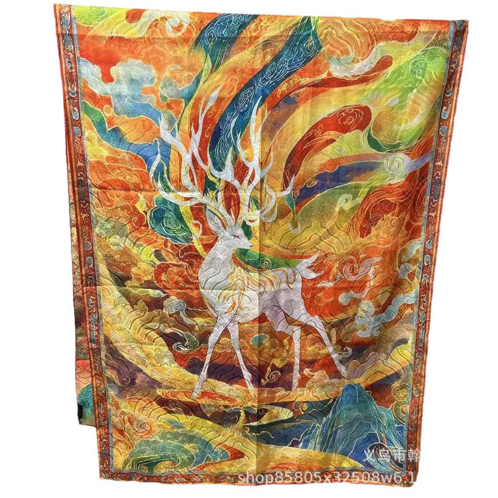 Double-Sided High-End Fragrant Cloud Yarn 180 * 70 Long Silk Scarf Shawl Women'S Spring And Autumn Retro National Style To Keep Warm