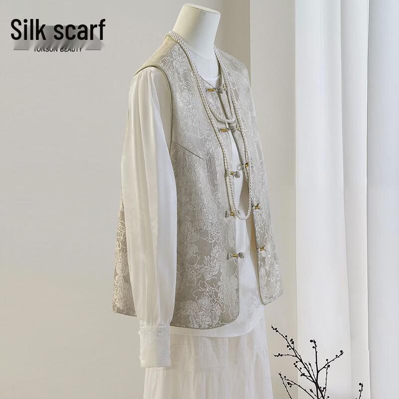 Women s Retro Chinese Style Floral Vest L