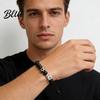 Soccer Fan Jewelry Football Bracelet for Men Black Matte Beads