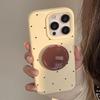 Cream Style Ins Retro Polka Dot Iphone16 Mobile Phone Case Apple 17 Brown Color Stand 15pro Max Suitable for 13