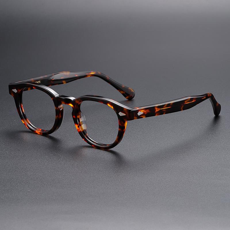 Retro MarkenDesign Luxus Runde Rahmen Brillenrahmen für Männer Frauen Ultraleicht Acetatlegierung Blaulichtfilternde Brillen