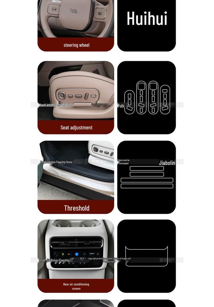 Compatible Li Auto L9 LIVIS Rear AC and Control Screen Protection Films for 26 Models