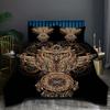 Golden Abstract Owl Pattern 3d Printed Quilt Cover Retro Style Breathable Bedding Set Luxury Home Textile Duvet Cover Pillowcase