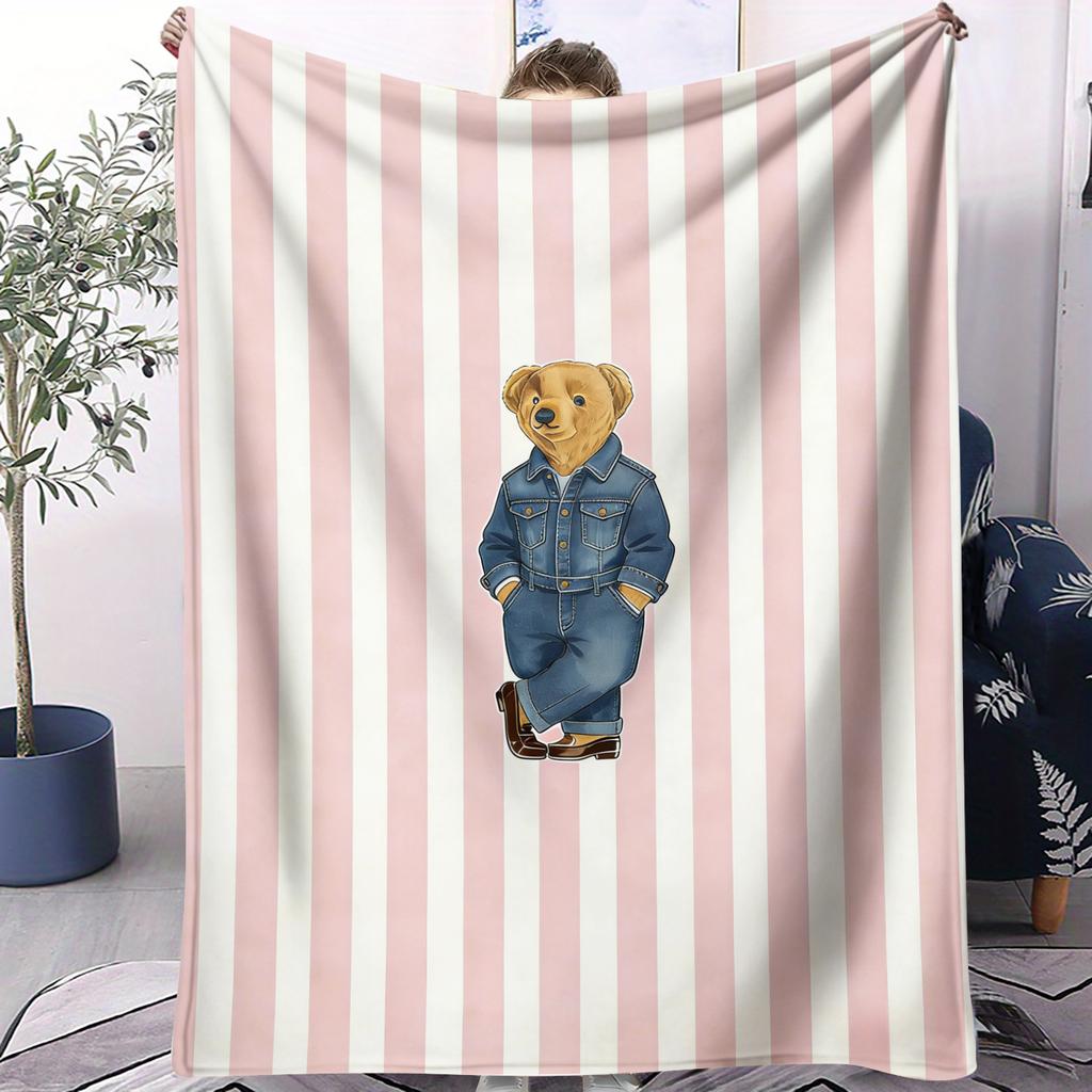 Various Styles Teddy Bear Small Cover Blanket Bed Sheet Soft Comfortable Warm All Season For Bedroom Sofa Dorm Car Camping Nap