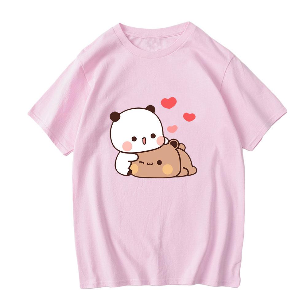 Camiseta de Dibujos Animados Oso Panda Bubu y Dudu 100% Algodón