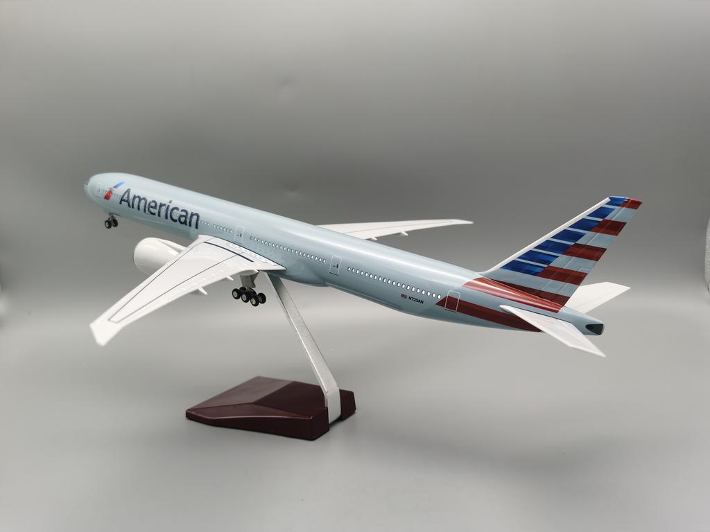 Decorate Airplane 47CM 1/157 For American Airlines (USA) Airplane Model 777 B777 Plastic Resin Replica Plane Model Collection
