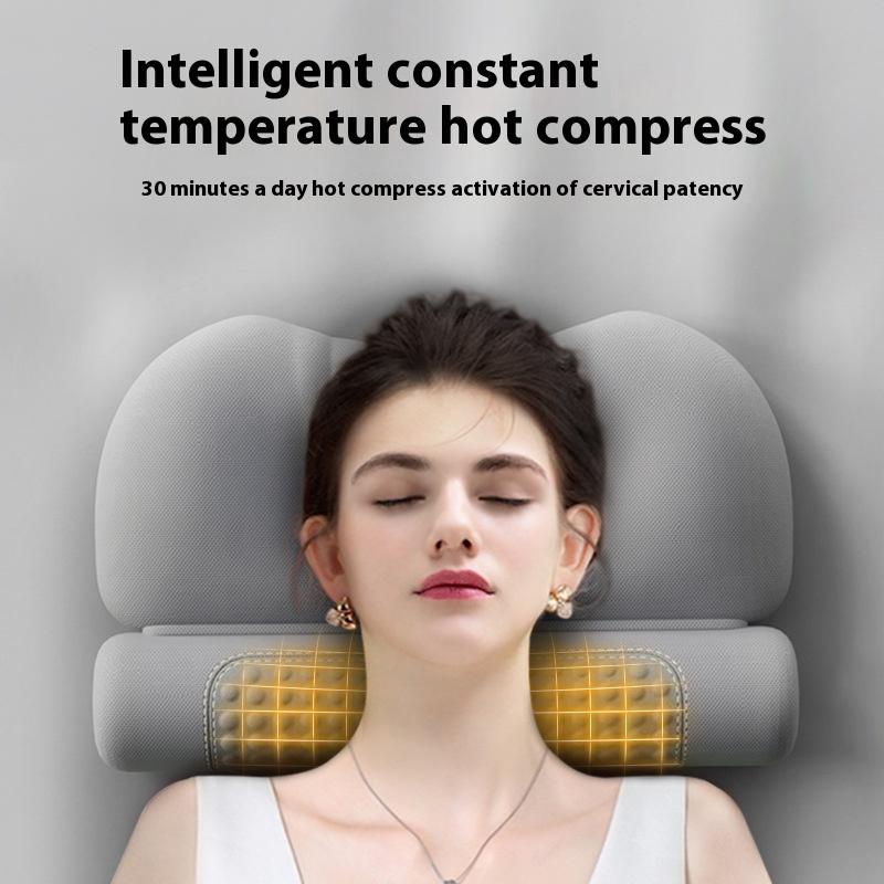 Upgraded Version Popular Wormwood Hot Compress Cervical Pillow for Heating & Cylinder Protecting Cervical Spine and Aiding Sleep