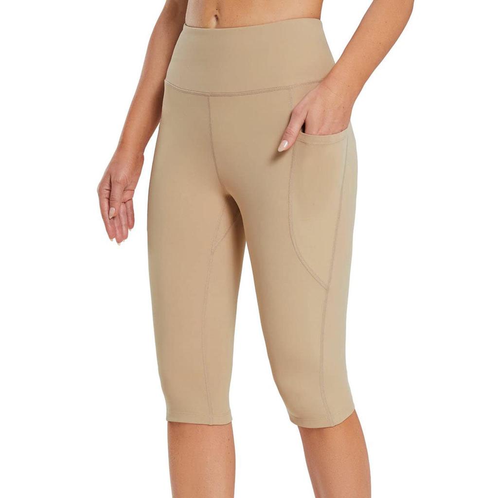 2025 Summer Women's Solid Color Pocket Yoga Capri Pants